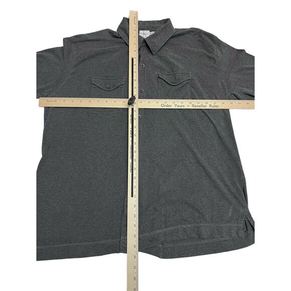 Calvin Klein Jeans Mens XXL Short Sleeve Button-Up Gray Shirt with dual pockets - Picture 8 of 8